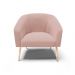 Kit 02 Poltronas Stella Veludo Rosê Pés Palito Natural - D'Rossi