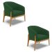 Kit 02 Poltronas Stella Veludo Verde Base Madeira Castanho - D'Rossi