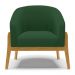 Kit 02 Poltronas Stella Veludo Verde Base Madeira Castanho - D'Rossi