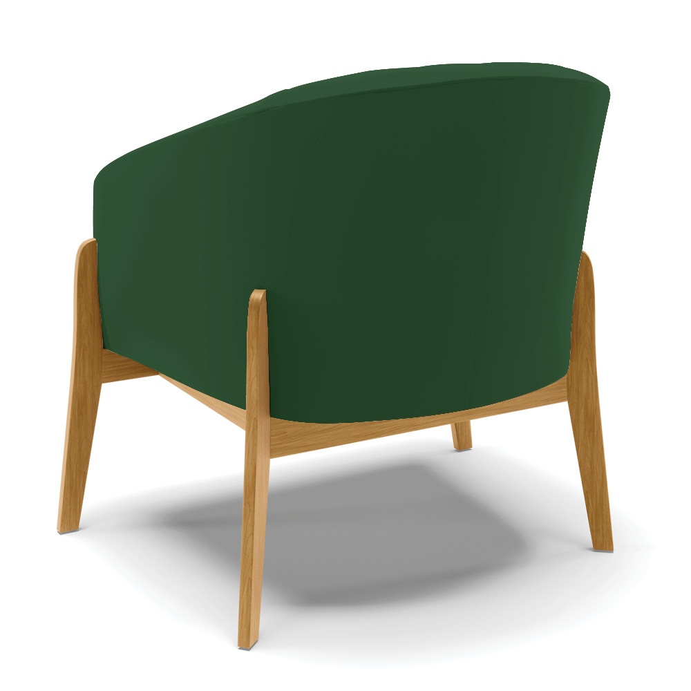 Kit 02 Poltronas Stella Veludo Verde Base Madeira Castanho - D'Rossi