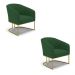 Kit 02 Poltronas Stella Veludo Verde Base Metálica Industrial Dourado - D'Rossi