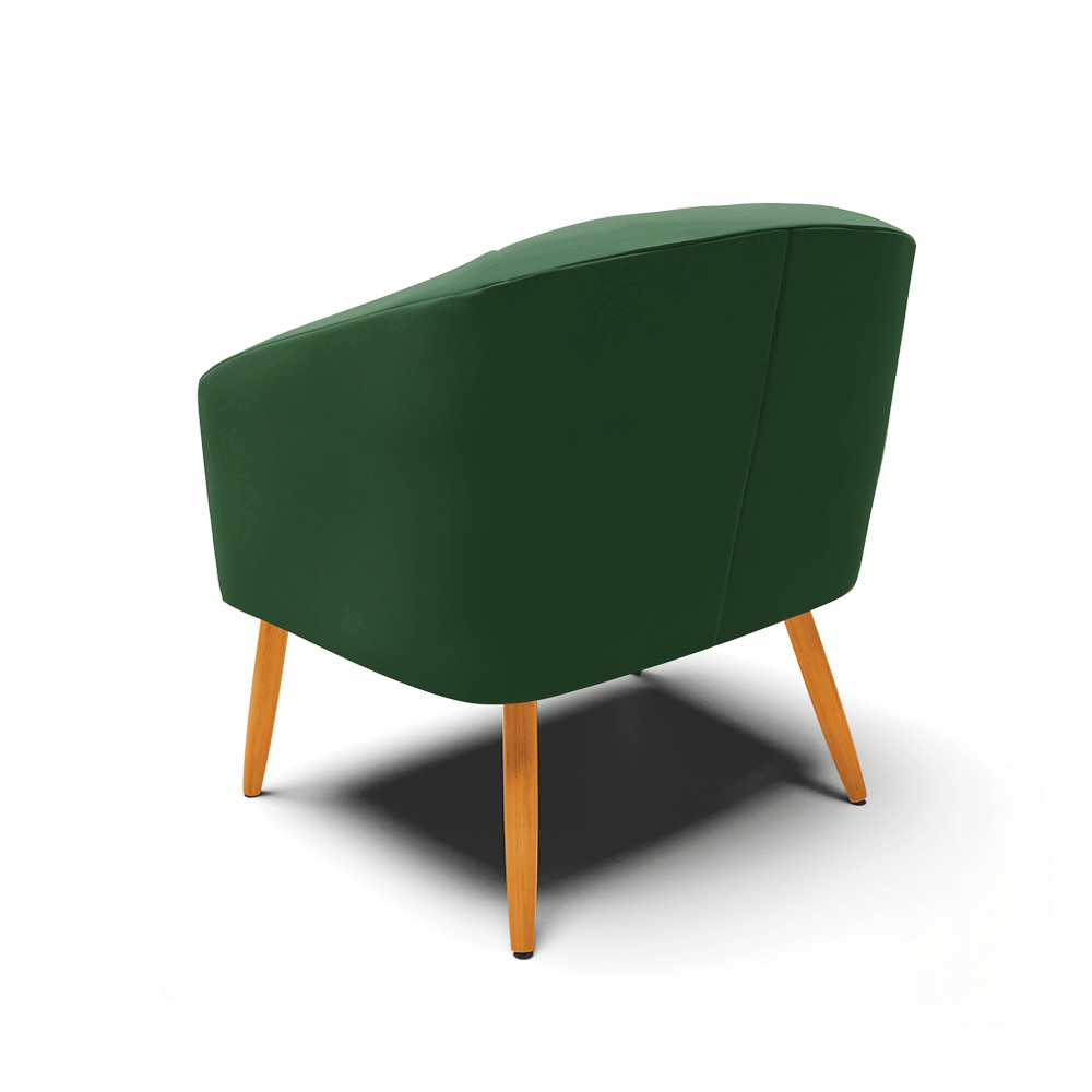 Kit 02 Poltronas Stella Veludo Verde Esmeralda Pés Palito Castanho D'Rossi