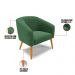 Kit 02 Poltronas Stella Veludo Verde Esmeralda Pés Palito Castanho D'Rossi
