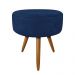 Kit 02 Poltronas com 01 Puff Larissa Suede Azul Marinho Pés Palito Castanho D'Rossi