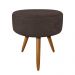 Kit 02 Poltronas com 01 Puff Larissa Suede Marrom Pés Palito Castanho D'Rossi