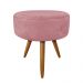 Kit 02 Poltronas com 01 Puff Larissa Suede Rose Pés Palito de Madeira D' Rossi