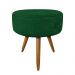 Kit 02 Poltronas com 02 Puffs Larissa Suede Verde Pés Palito Castanho D'Rossi