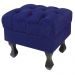 Kit 02 Puff Retrô Luis XV Capitonê Suede Azul Marinho - D'Rossi