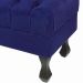 Kit 02 Puff Retrô Luis XV Capitonê Suede Azul Marinho - D'Rossi