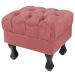 Kit 02 Puff Retrô Luis XV Capitonê Suede Rose - D'Rossi
