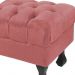 Kit 02 Puff Retrô Luis XV Capitonê Suede Rose - D'Rossi
