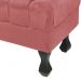 Kit 02 Puff Retrô Luis XV Capitonê Suede Rose - D'Rossi