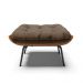 Kit 02 Puffs Costela Suede Marrom Base Metálica Preto - D'Rossi