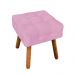 Kit 02 Puffs Elisa Suede Rosa Bebê Pés Palito Castanho D'Rossi