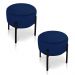 Kit 02 Puffs Iron Suede Azul Marinho Base Preto Palito D'Rossi
