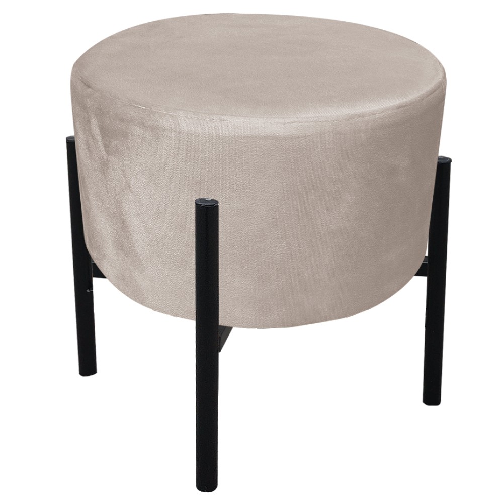 Kit 02 Puffs Iron Suede Base Preto Palito D'Rossi