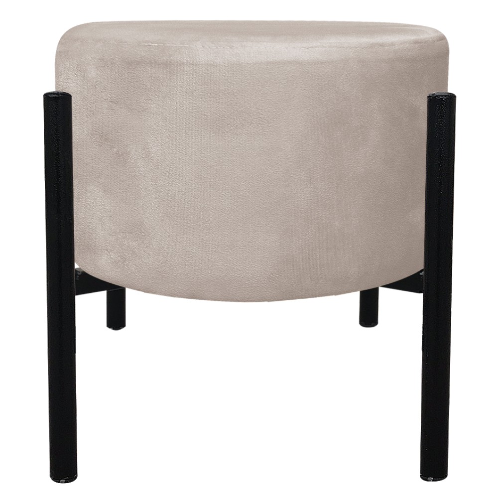 Kit 02 Puffs Iron Suede Base Preto Palito D'Rossi