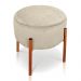 Kit 02 Puffs Iron Suede Bege Base Metálica Cobre - D'Rossi