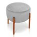 Kit 02 Puffs Iron Suede Cinza Base Metálica Cobre - D'Rossi