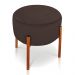 Kit 02 Puffs Iron Suede Marrom Base Metálica Cobre - D'Rossi
