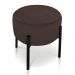 Kit 02 Puffs Iron Suede Marrom Base Preto Palito D'Rossi