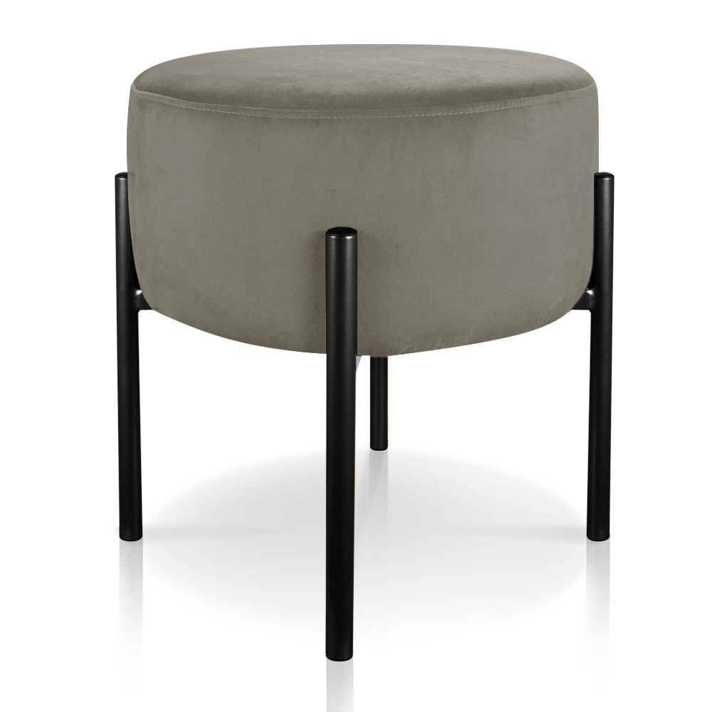 Kit 02 Puffs Iron Suede Marrom Rato Base Preto Palito D'Rossi