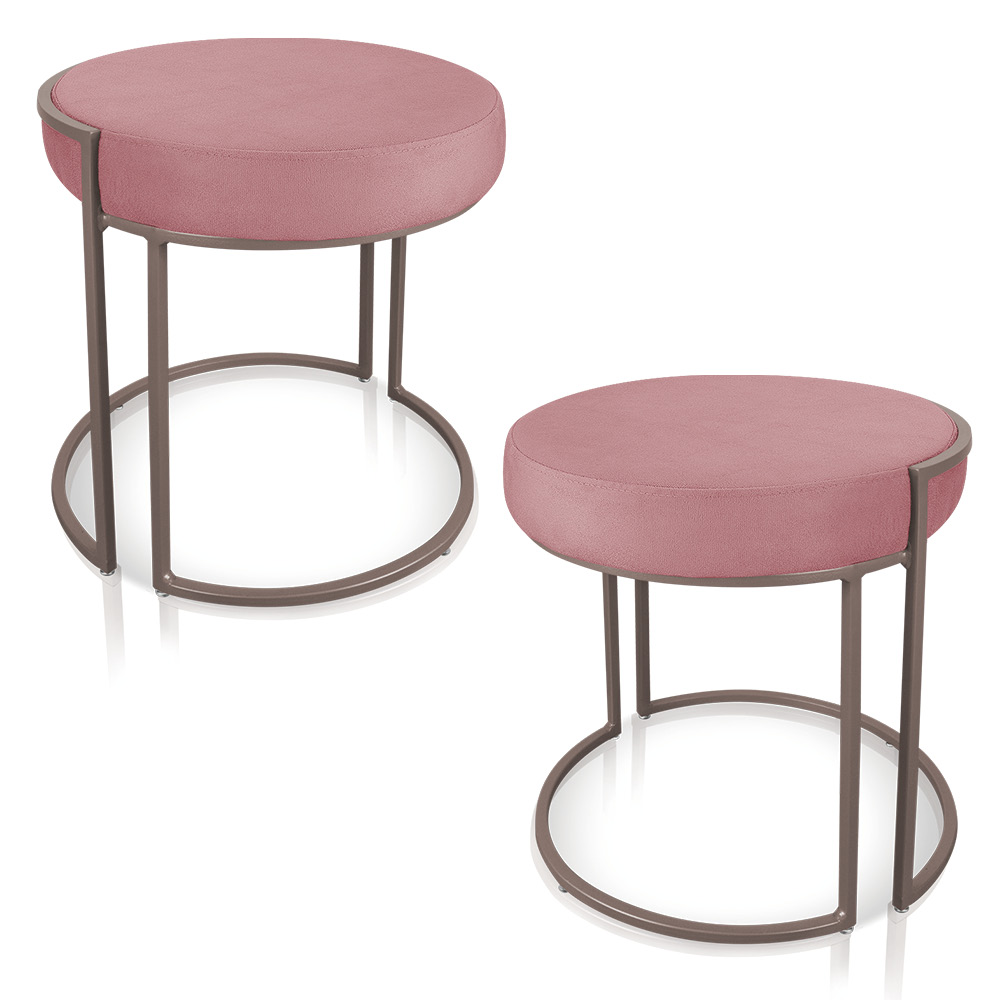 Kit 02 Puffs Love Suede Rose Base Industrial Cobre - D'Rossi