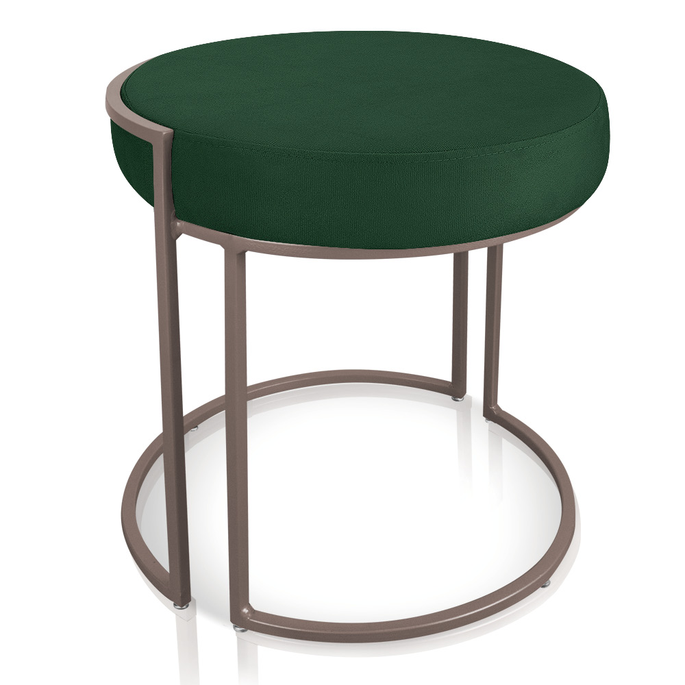 Kit 02 Puffs Love Suede Verde Base Industrial Cobre - D'Rossi