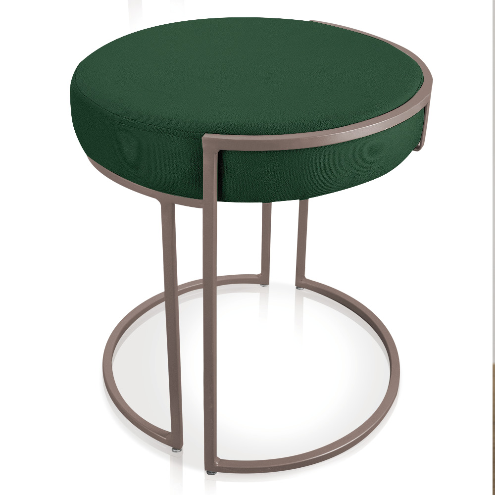 Kit 02 Puffs Love Suede Verde Base Industrial Cobre - D'Rossi
