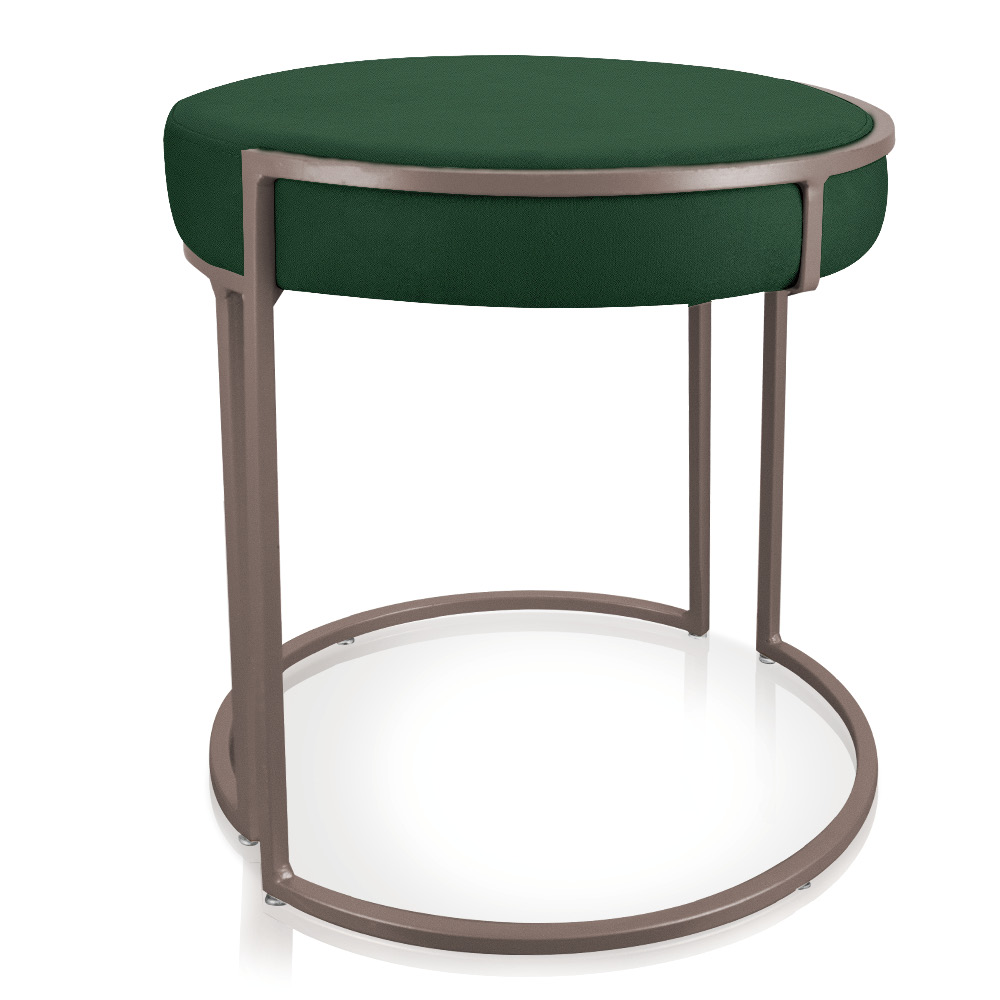 Kit 02 Puffs Love Suede Verde Base Industrial Cobre - D'Rossi
