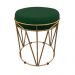 Kit 02 Puffs Multiuso com Mesa Babu 2 em 1 Suede Verde Base Dourado - D'Rossi