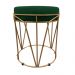 Kit 02 Puffs Multiuso com Mesa Babu 2 em 1 Suede Verde Base Dourado - D'Rossi