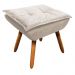 Kit 02 Puffs Opala Suede Bege Pés Palito Castanho D'Rossi