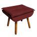 Kit 02 Puffs Opala Veludo Marsala Pés Palito Castanho - D'Rossi