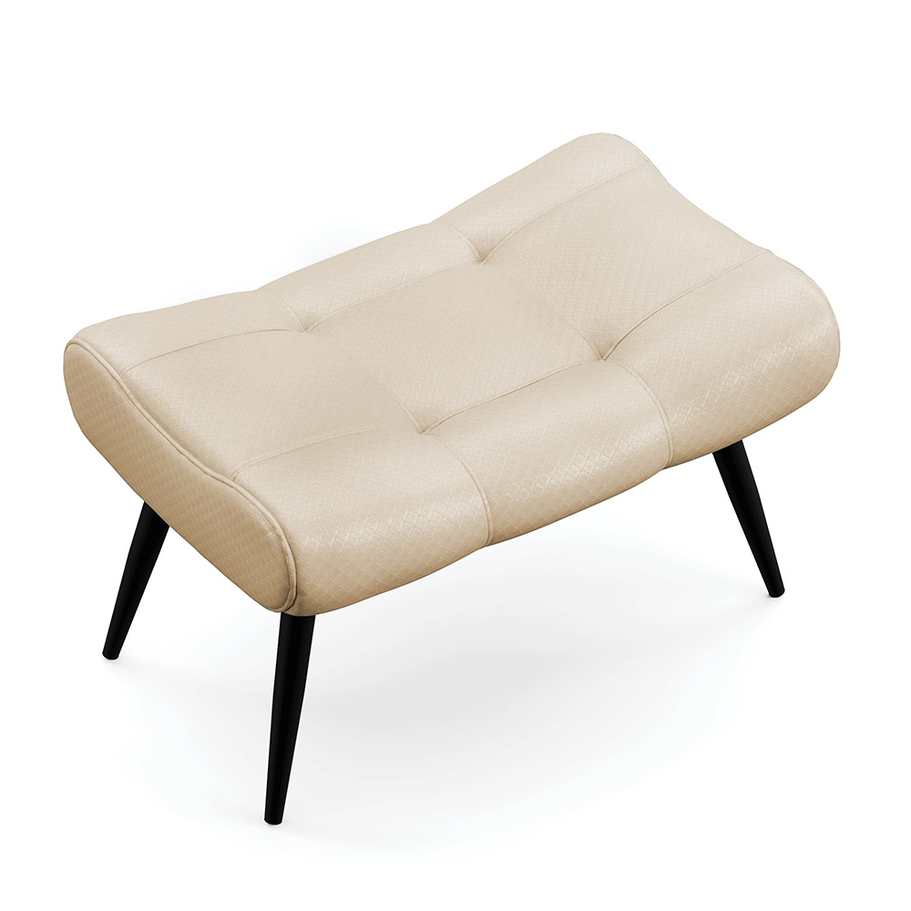 Kit 02 Puffs Sher Facto Bege Pés Palito de Ferro - D'Rossi