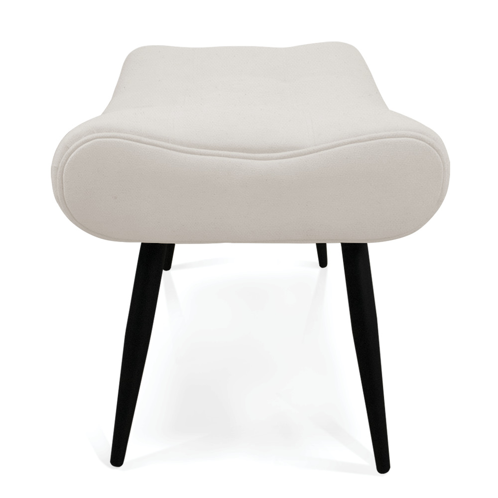 Kit 02 Puffs Sher Linho Bege A19 Pés Palito de Ferro - D'Rossi