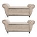 Kit 02 Recamier com Baú Itália Namoradeira Calçadeira Suede - D'Rossi