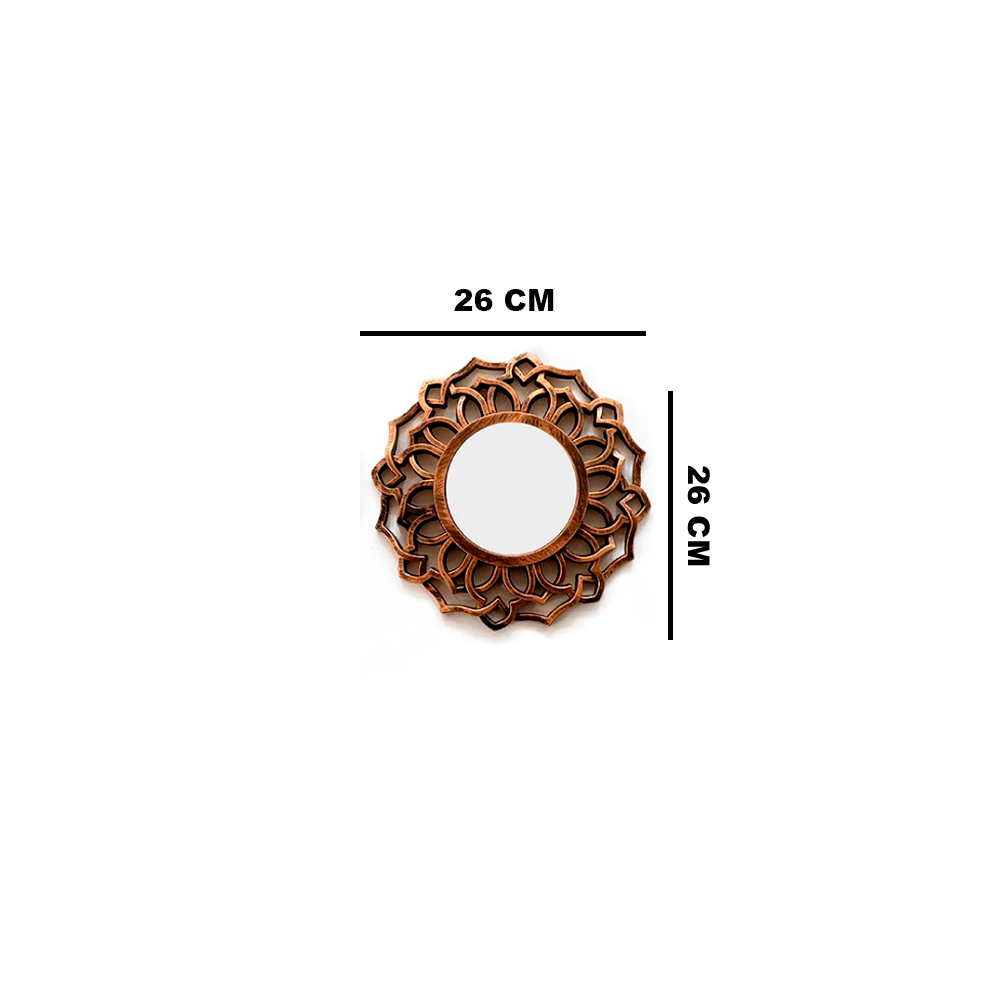 Kit 03 Espelhos Decorativo Moldura Redonda Bronze - D'Rossi
