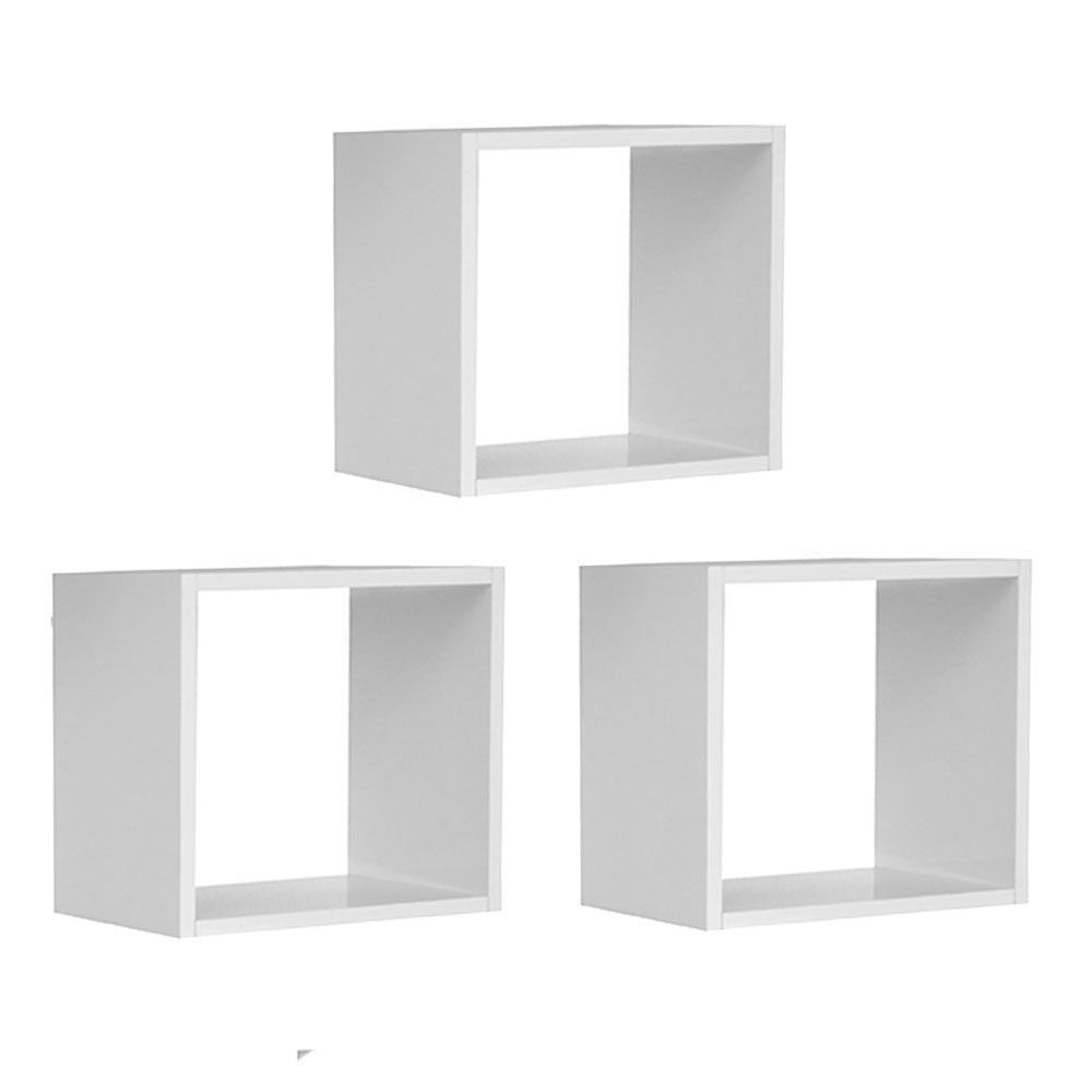 Kit 03 Nicho Infantil Organizador Branco Brilho 30x30 cm - AJL Móveis