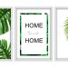 Kit 03 Quadros Decorativos "Folhagem Home Sweet Home" 43X33X1CM - D'Rossi