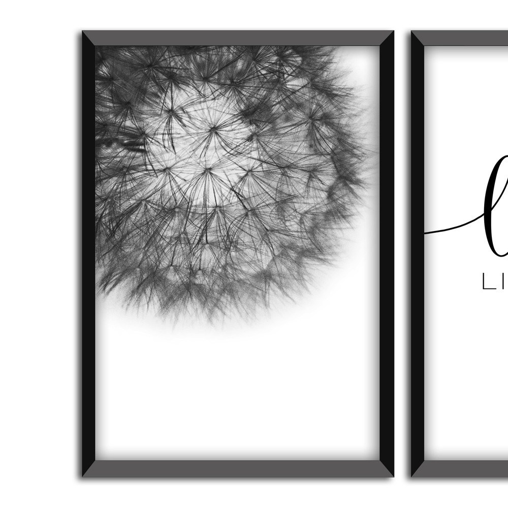 Kit 03 Quadros Decorativos "Love Lives" 43X33X1CM - D'Rossi