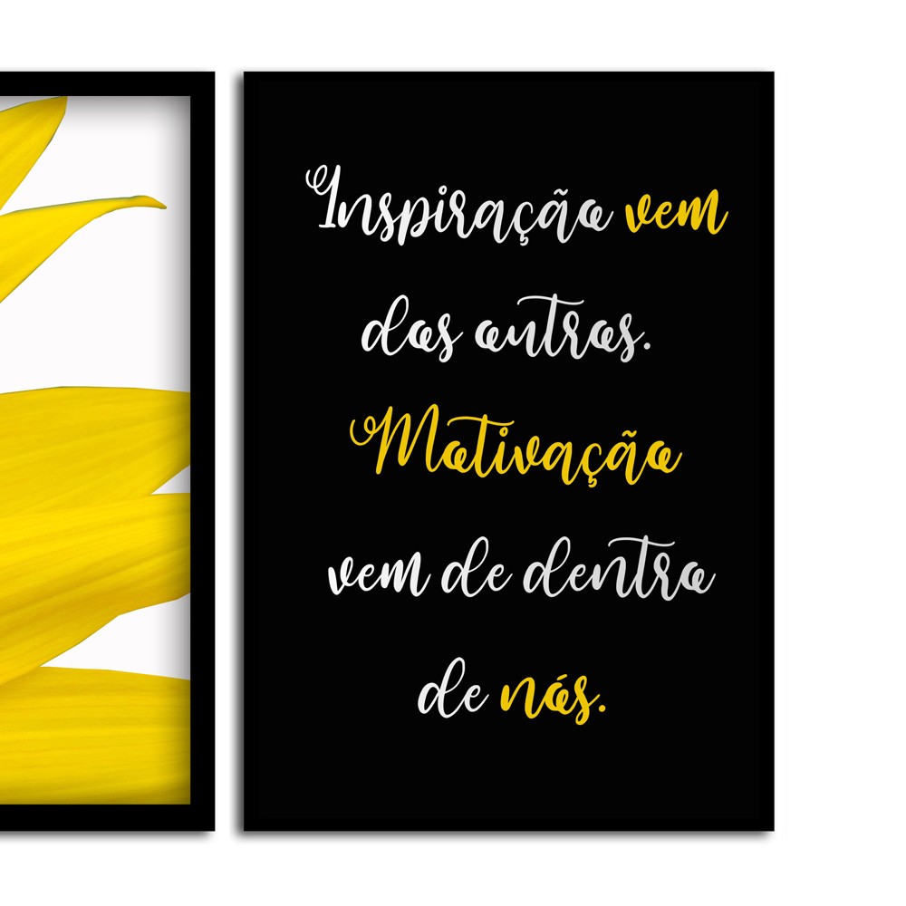 Kit 03 Quadros Decorativos "Motivação" 43X33X1CM - D'Rossi