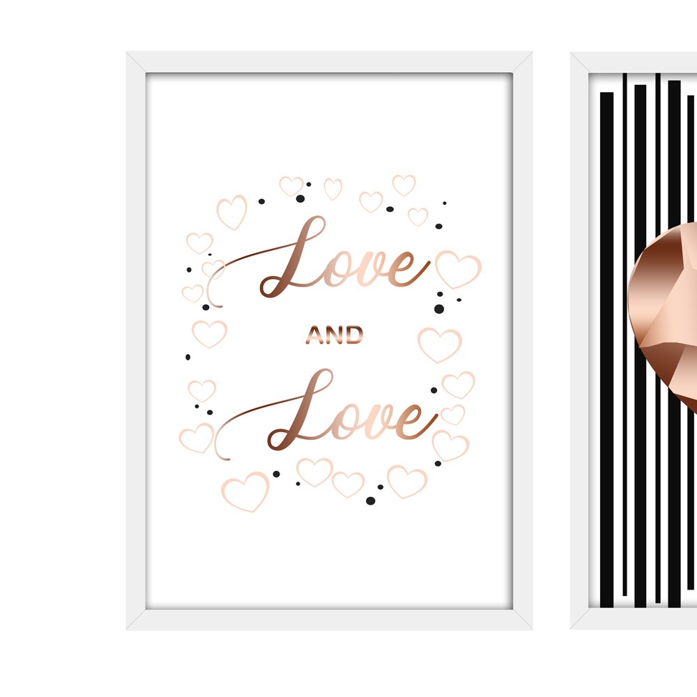 Kit 03 Quadros Decorativos "Todo Amor" 43X33X1CM - D'Rossi