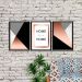 Kit 03 Quadros Decorativos Rose Gold "Home Sweet Home" 43X33X1CM - D'Rossi