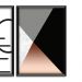 Kit 03 Quadros Decorativos Rose Gold "Love" 43X33X1CM - D'Rossi