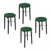 Kit 04 Banquetas Baixa Manu Suede Verde D'Rossi