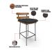 Kit 04 Banquetas Costela Corino Preto Base Metálica Preto - D'Rossi