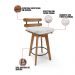 Kit 04 Banquetas Giratória Costela Corano Branco Base Madeira MA70 - D'Rossi