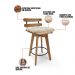 Kit 04 Banquetas Giratória Costela Suede Base Madeira MA70 - D'Rossi
