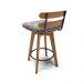 Kit 04 Banquetas Giratória Costela Suede Cinza Base Madeira MA70 - D'Rossi